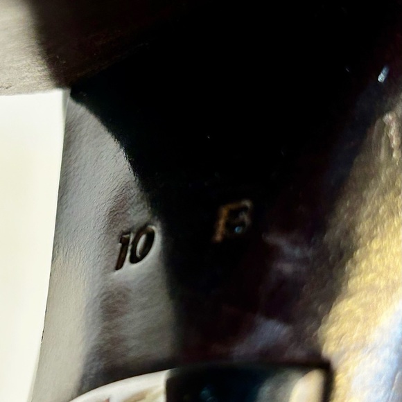 Gucci Beetle Calf Chunky Heel Vintage Tom Ford Dark Gray Size 10 - Picture 13 of 14